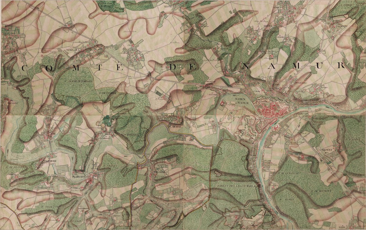 Carte de Namur - Joseph de Ferraris