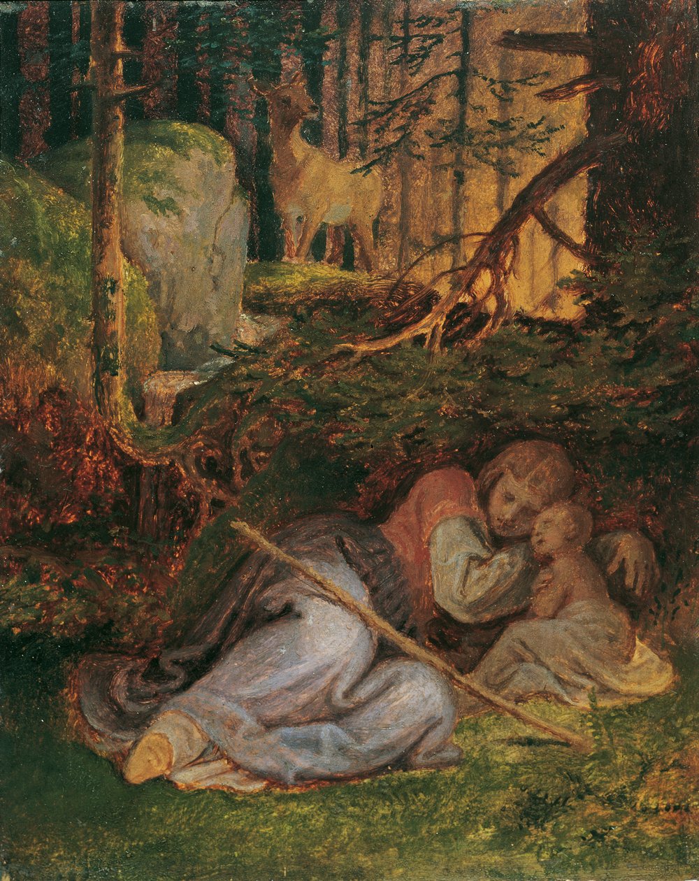 Le repos de Geneviève dans la forêt - Joseph von Fuhrich
