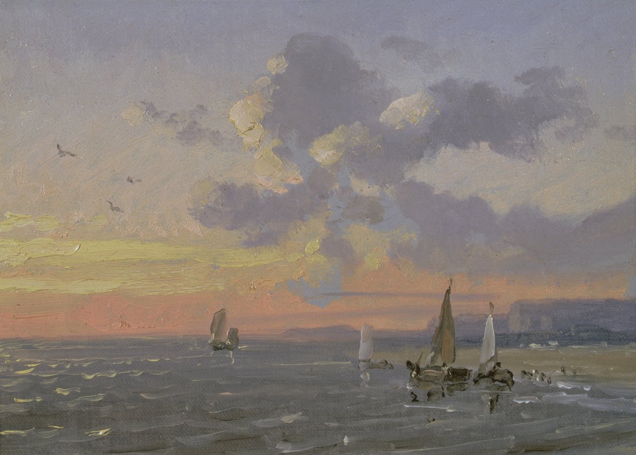 Vue de mer, coucher de soleil - Josephine Bowes