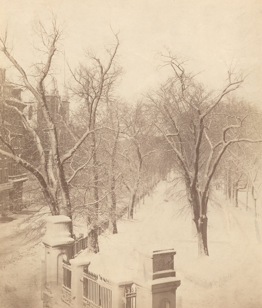 Scène de neige à Boston Common - Josiah Johnson Hawes