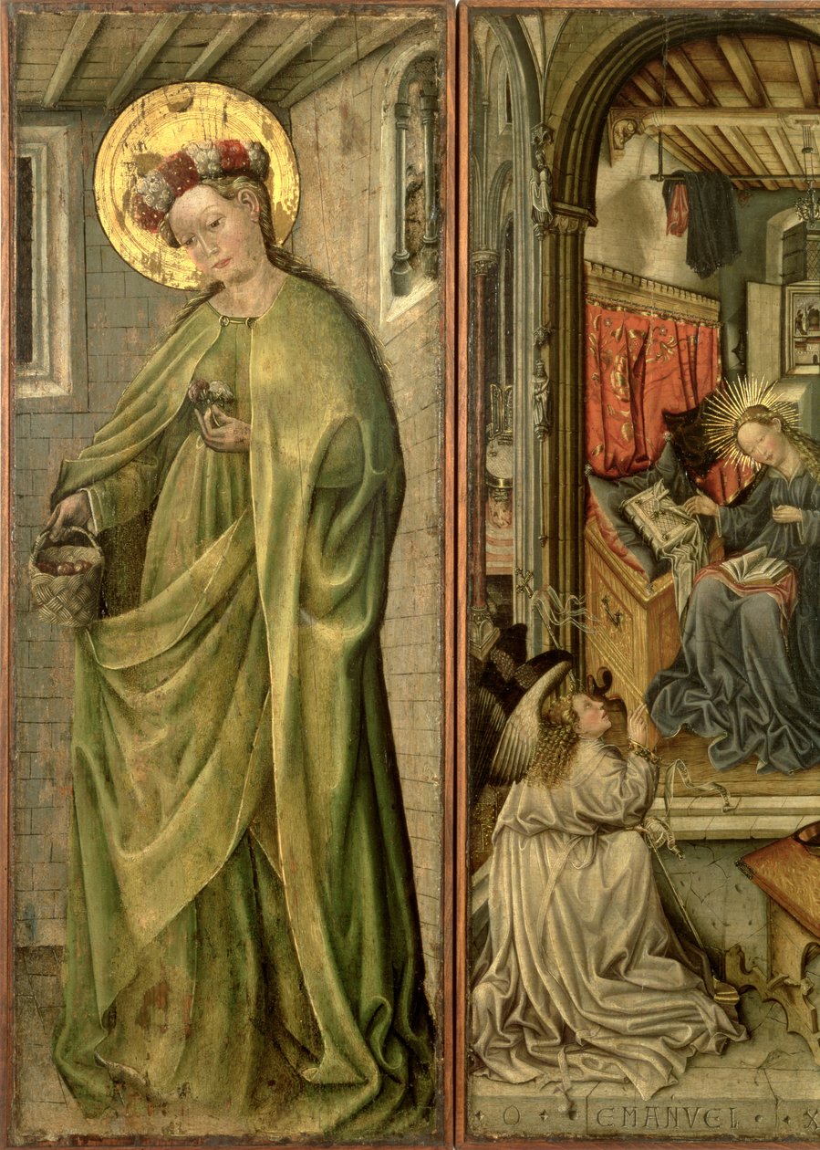 Sainte Dorothée, panneau gauche du polyptyque - Jost Amman