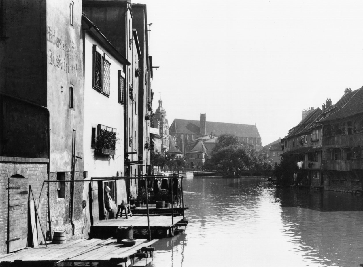 La Rivière Gera à Erfurt, Thuringe, vers 1910 - Jousset
