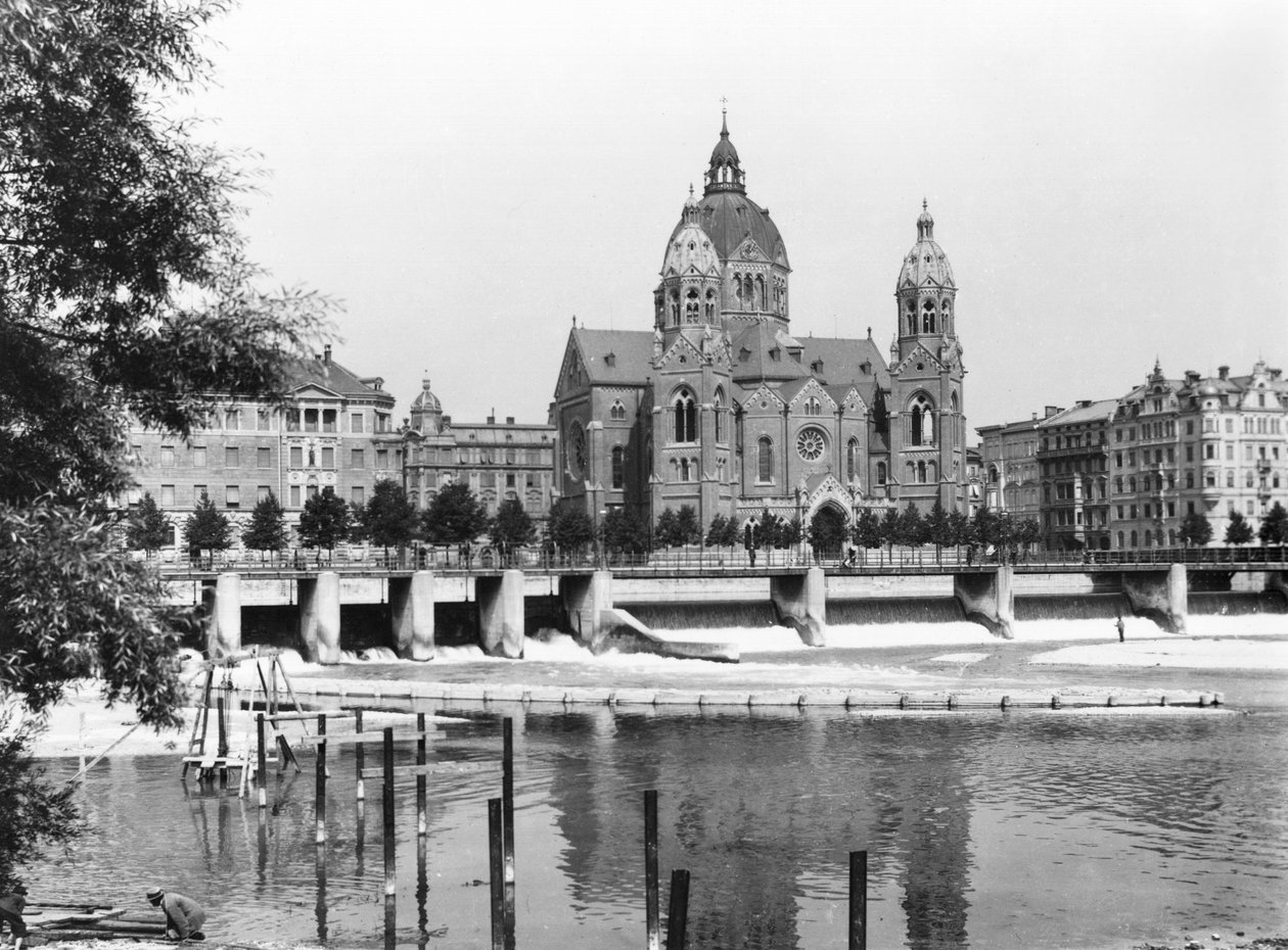 La rivière Isar à Munich, vers 1910 - Jousset