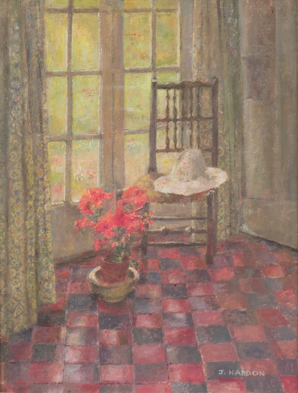 Intérieur avec géranium - Joyce Haddon
