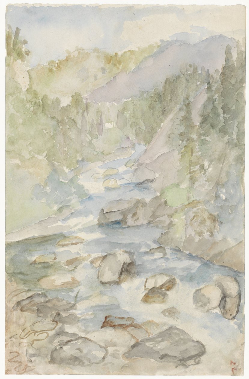 Paysage montagneux avec un ruisseau - Jozef Israëls