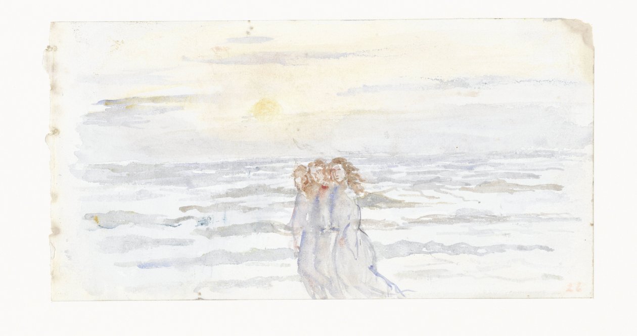 Trois filles, près de la mer - Jozef Israëls