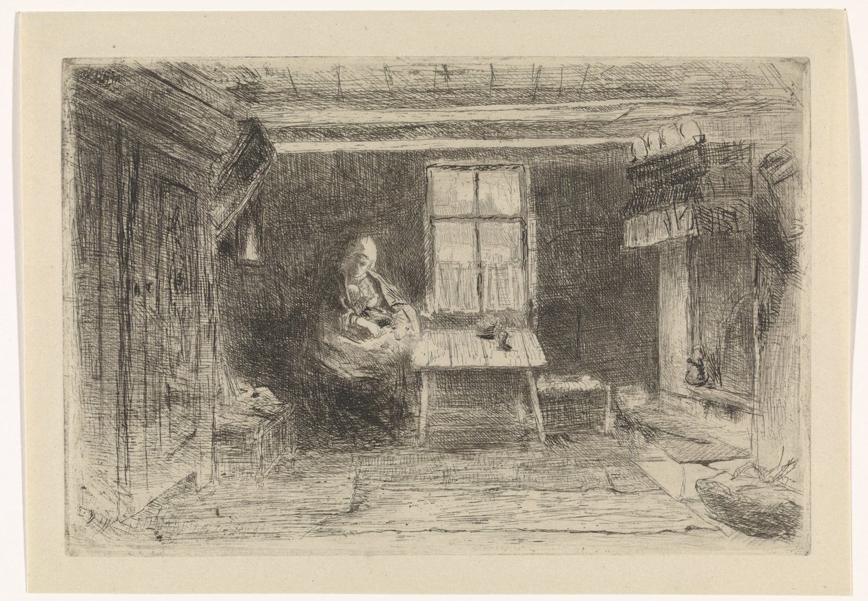 Intérieur avec mère et enfant - Jozef Israëls