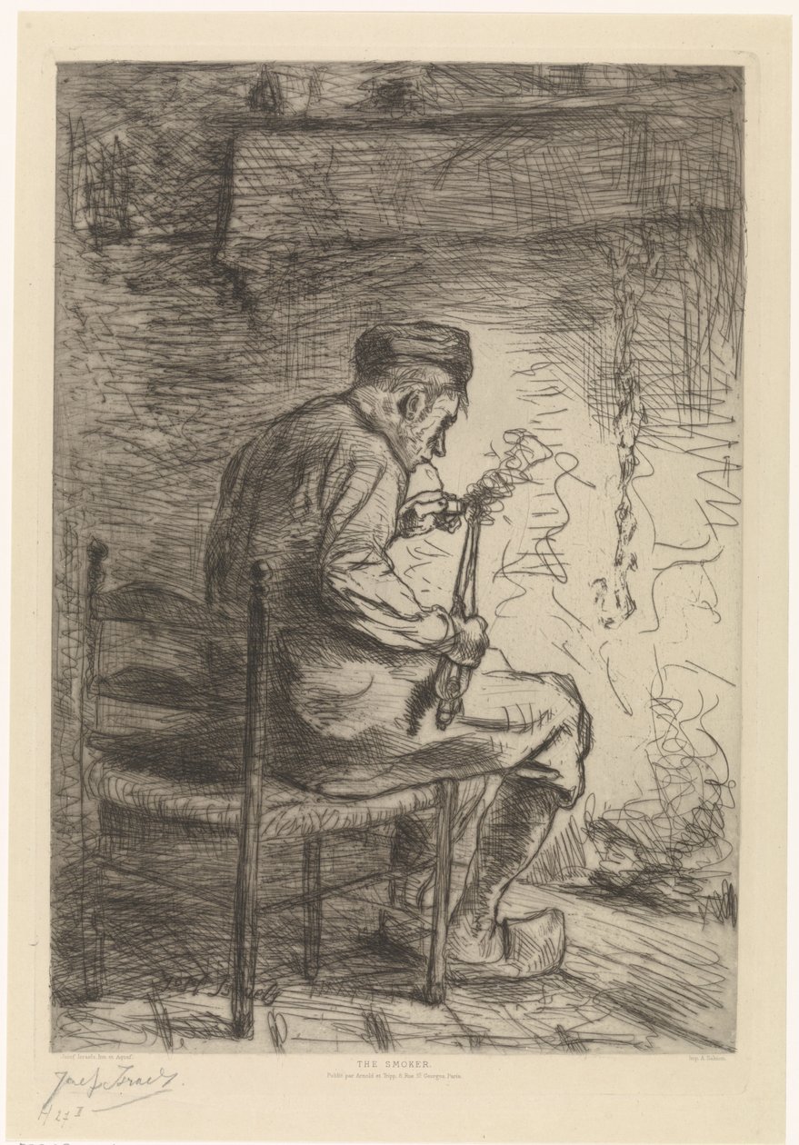 Intérieur avec fumeur - Jozef Israëls