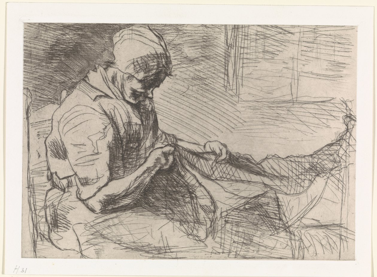 Réparatrice de filets - Jozef Israëls