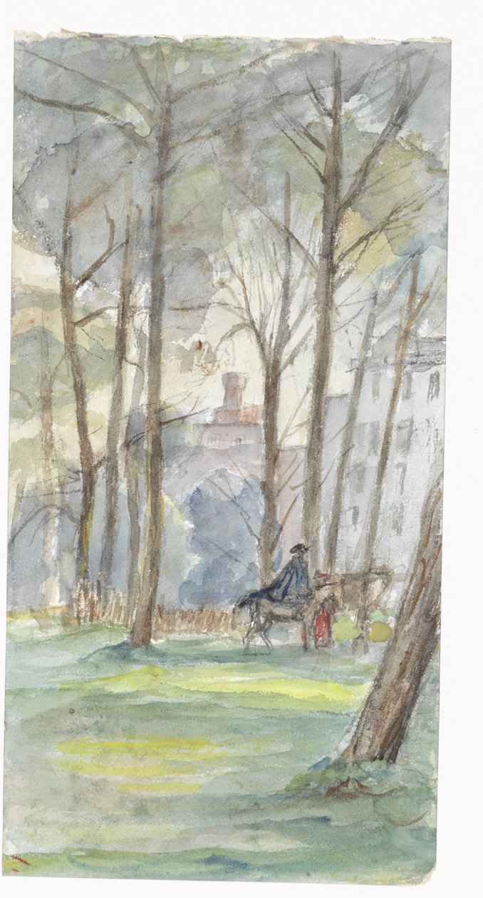 Parc avec des figures à cheval - Jozef Israëls