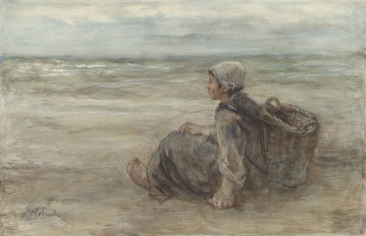 Jeune fille de pêcheur sur la plage - Jozef Israëls