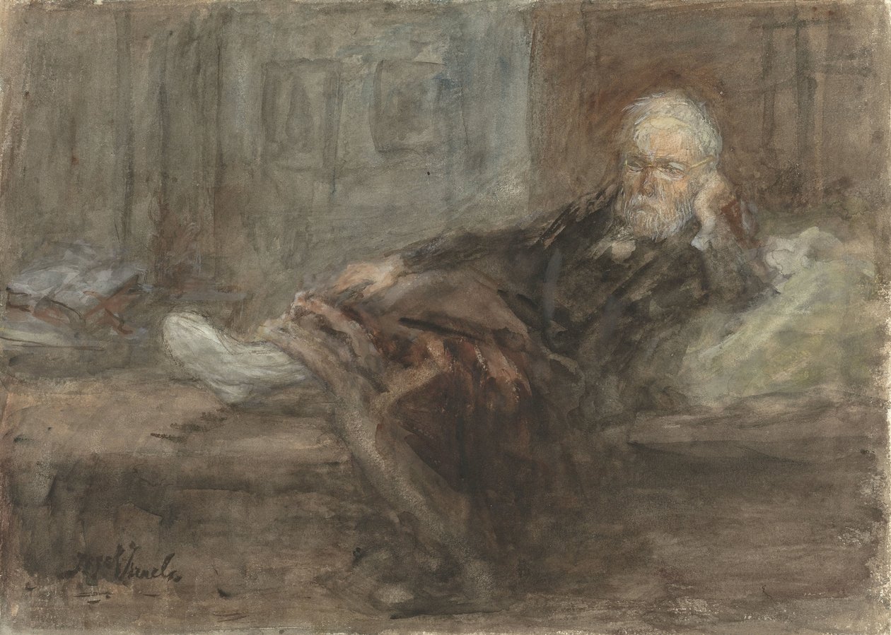 Autoportrait avec pied malade - Jozef Israëls