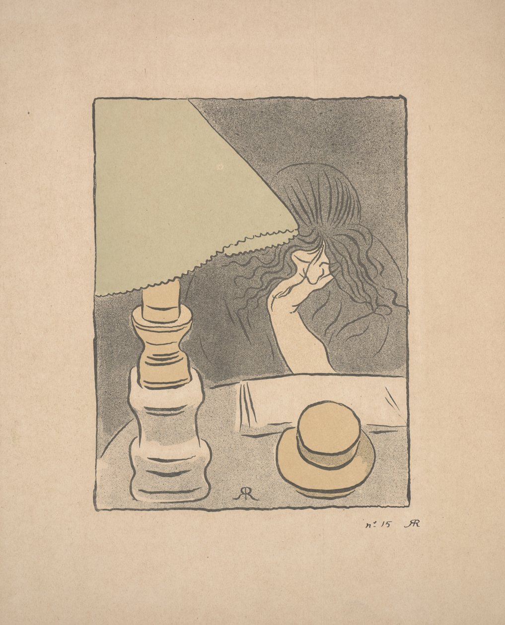 Lecteur avec une lampe - József Rippl Rónai