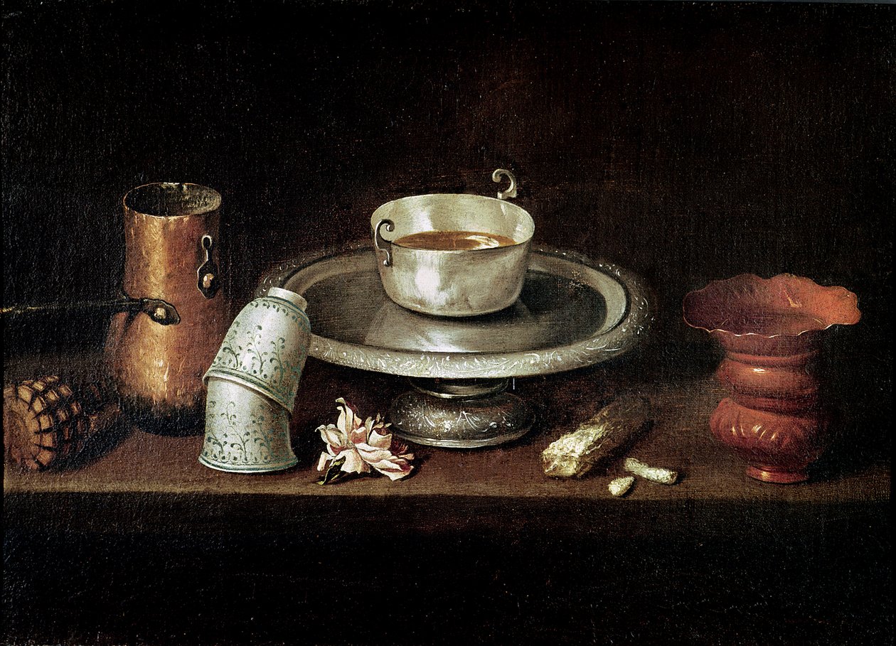 Nature morte avec un bol de chocolat, ou Petit déjeuner au chocolat, c.1640 - Juan de Zurbaran