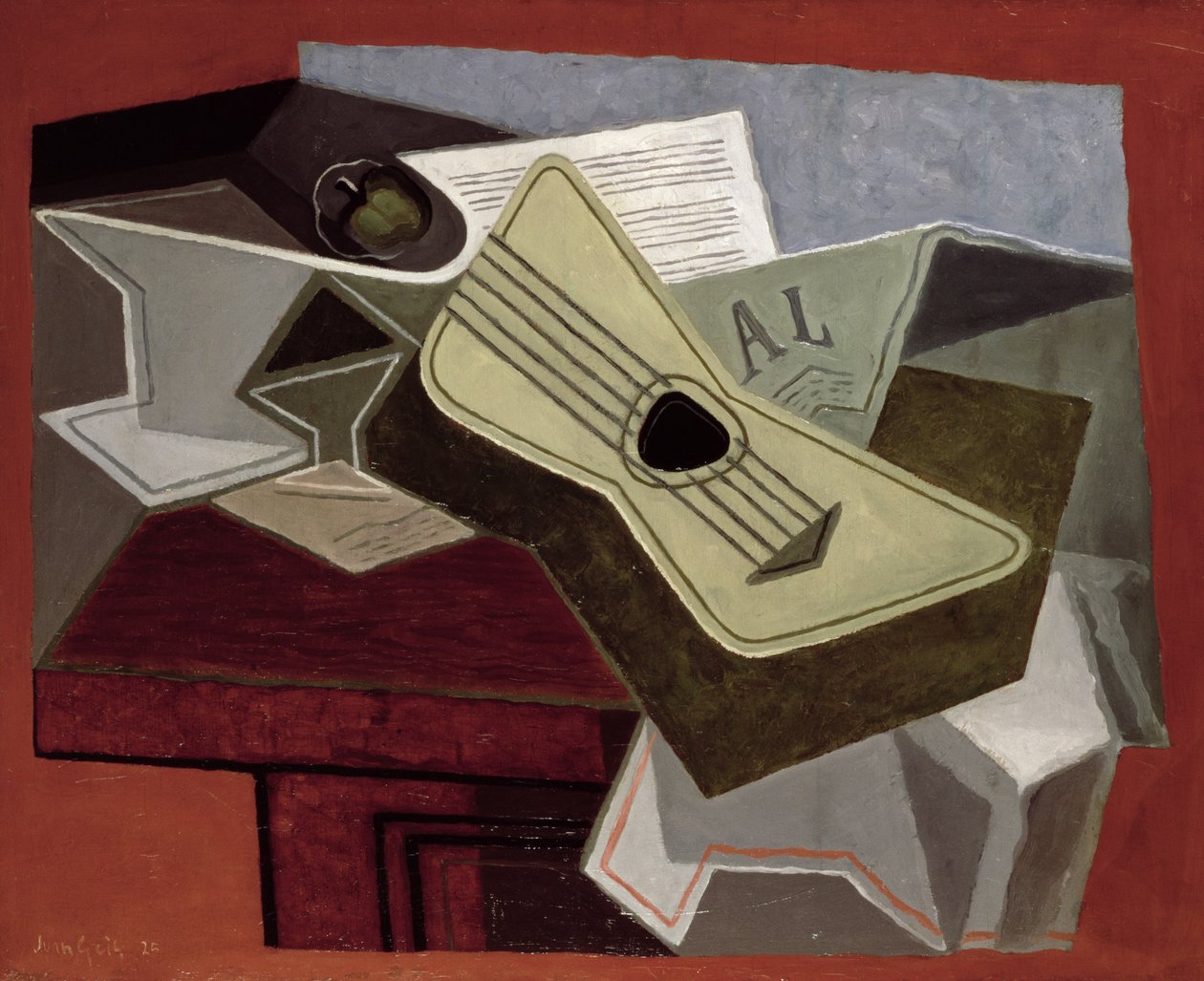 Guitare et journal, 1925 - Juan Gris