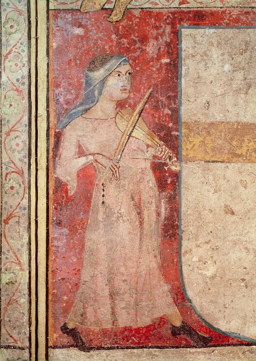 Les saintes femmes au tombeau et la résurrection, (détail) du joueur de rebec, 1330 - Juan Oliver