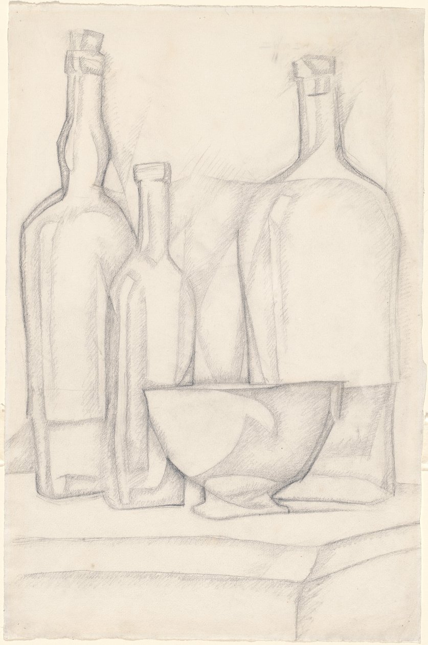 Bouteilles et bol - Juan Gris