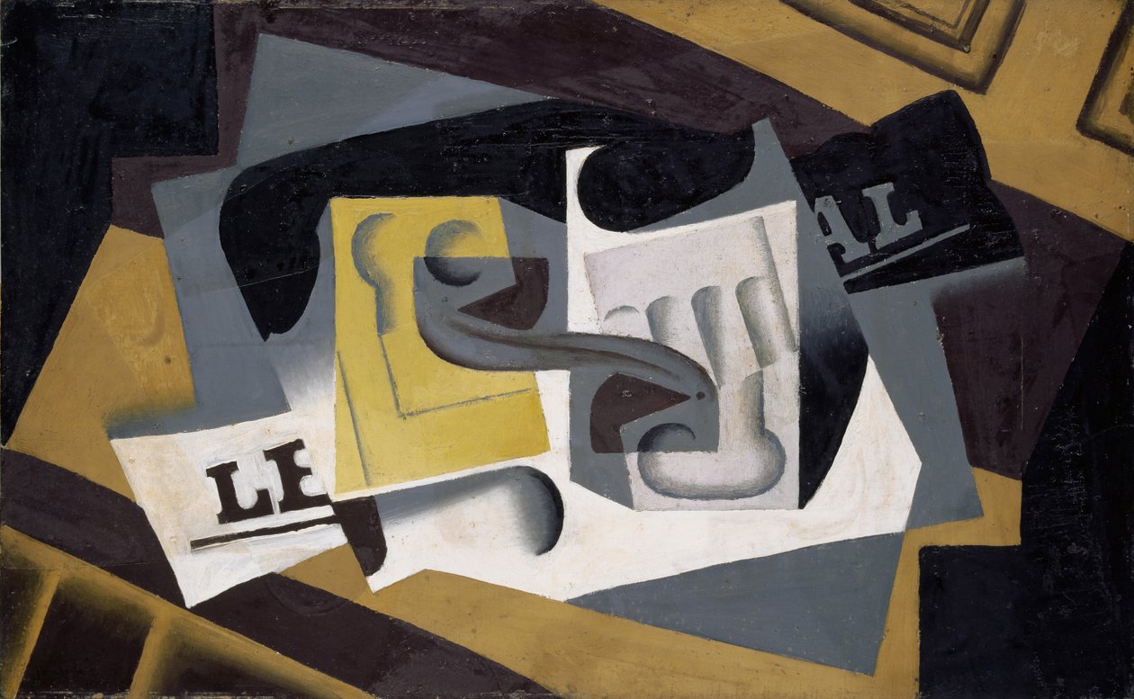 Verre et journal - Juan Gris
