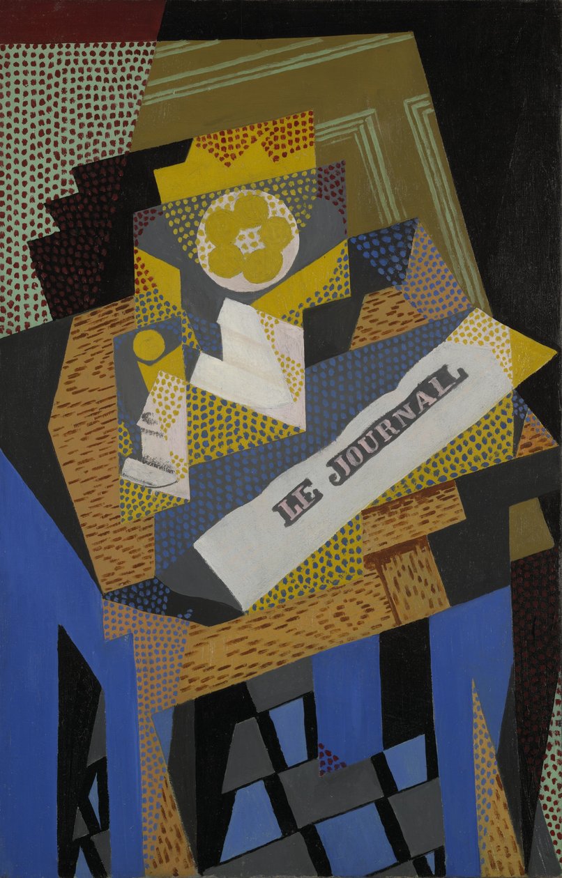 Journal et plat de fruits, 1916 - Juan Gris