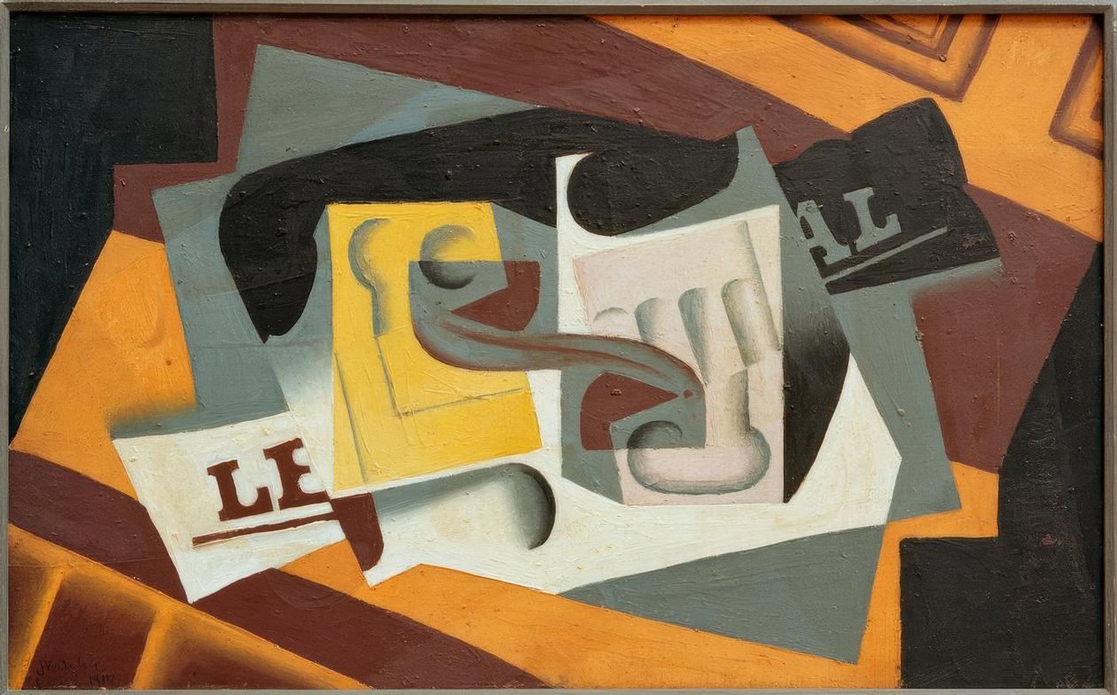 Verre et journal - Juan Gris
