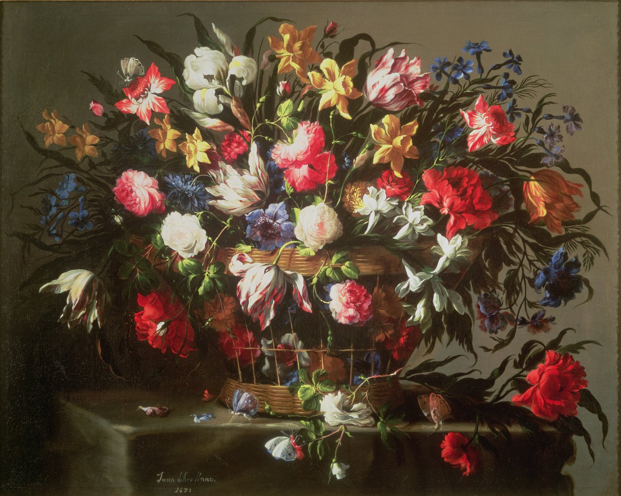 Panier avec des fleurs - Juan de Arellano