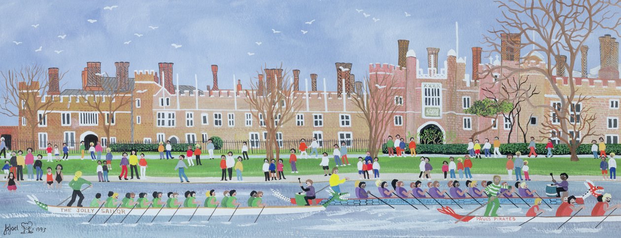 Course de bateaux-dragons à Hampton Court, 1993 - Judy Joel