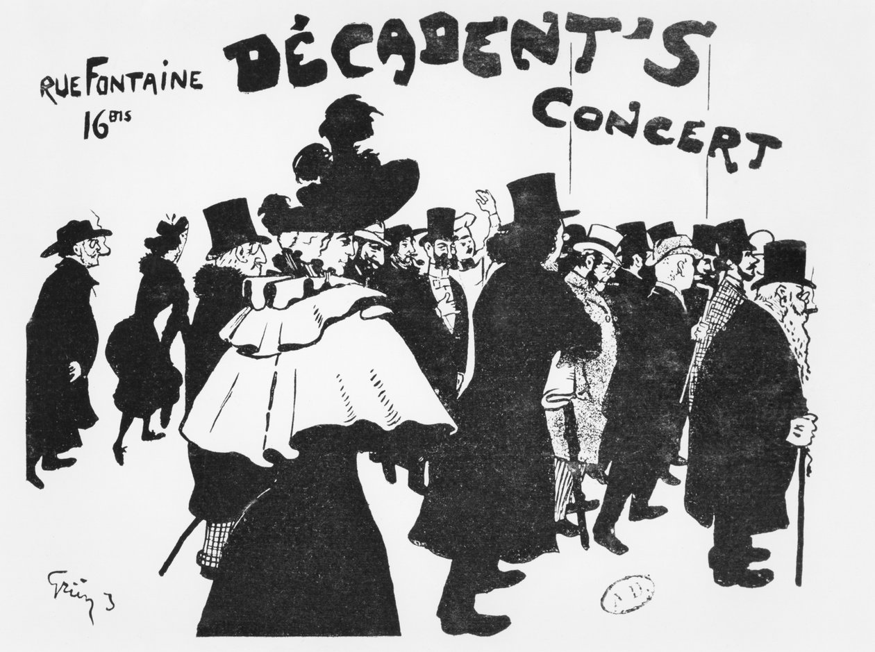 Affiche publicitaire pour un concert au Café des Décadents, 16bis rue Fontaine, Paris, vers 1900 - Jules Alexandre Gruen or Grun