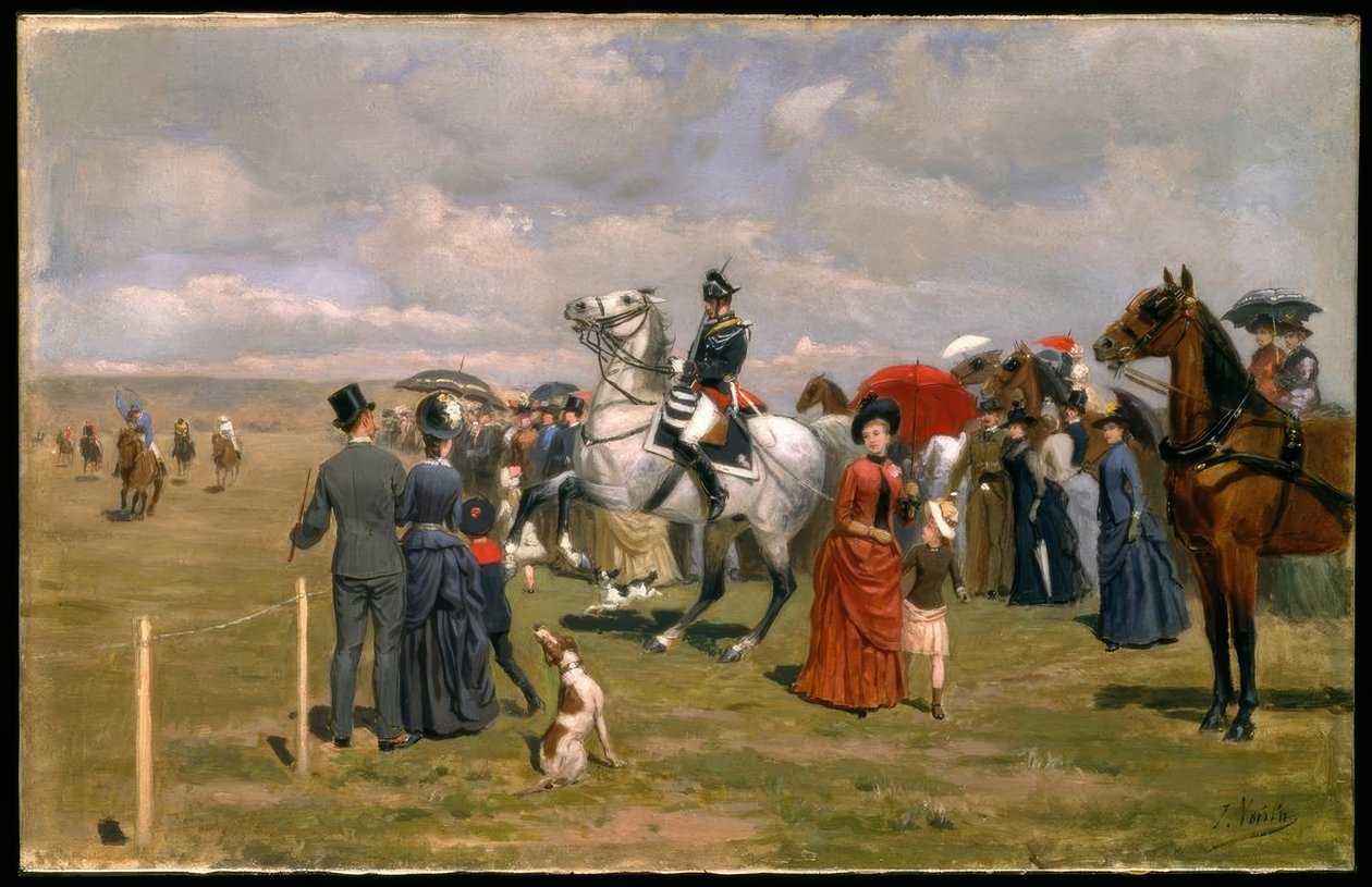 J.A. Voirin, Impatient de participer à la course / Peinture, 19e siècle - Jules Antoine Voirin