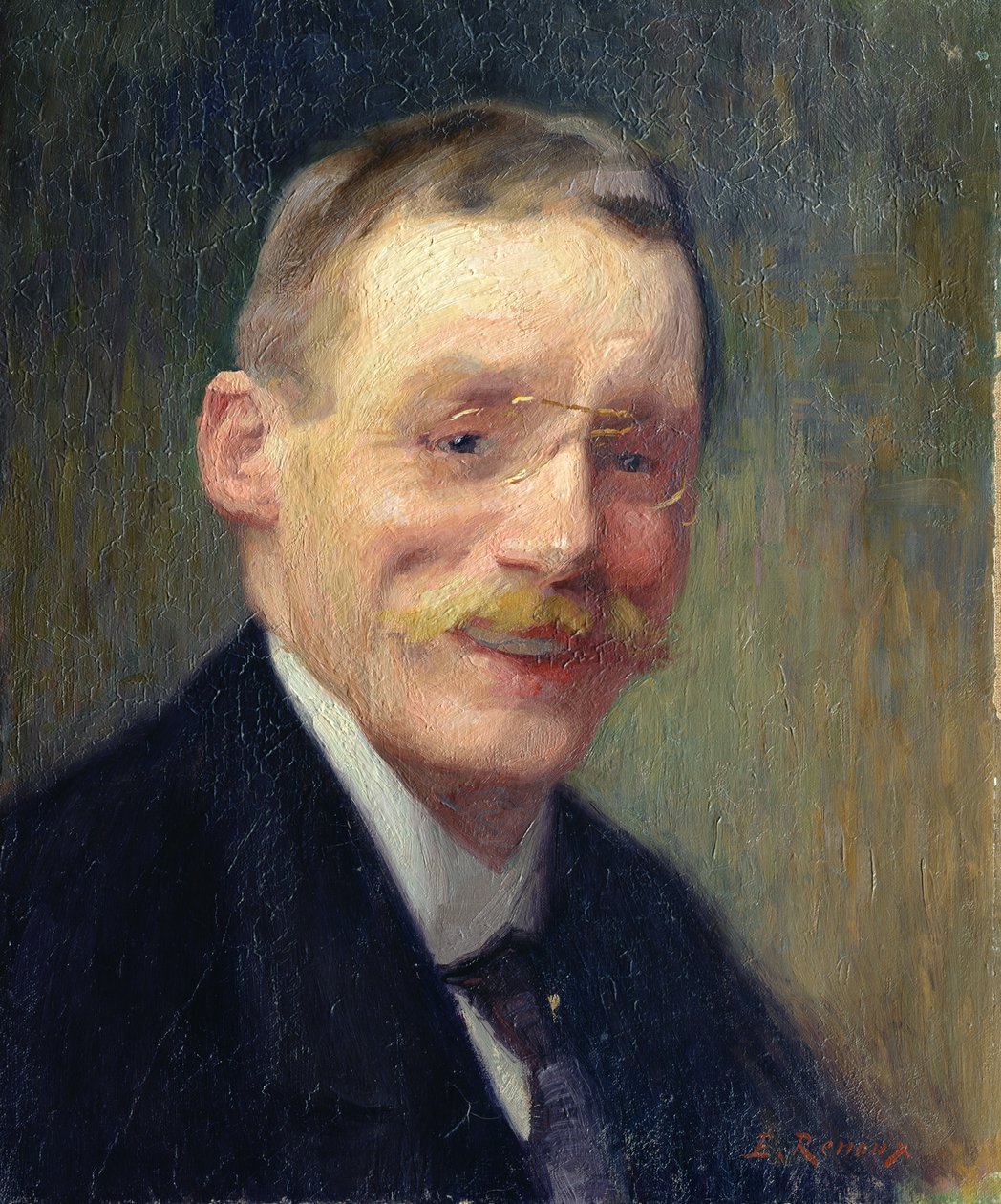 Autoportrait, souriant - Jules Ernest Renoux