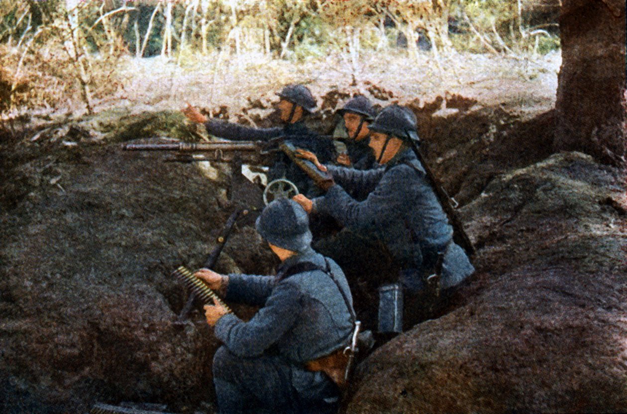 Soldats français avec une mitrailleuse près de Verdun, septembre 1916 - Jules Gervais Courtellemont