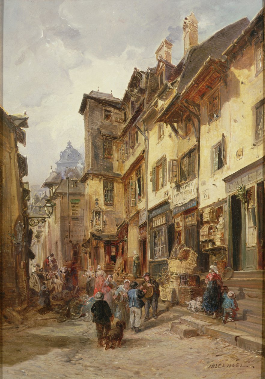 Scène de rue, nord de la France - Jules Achille Noel