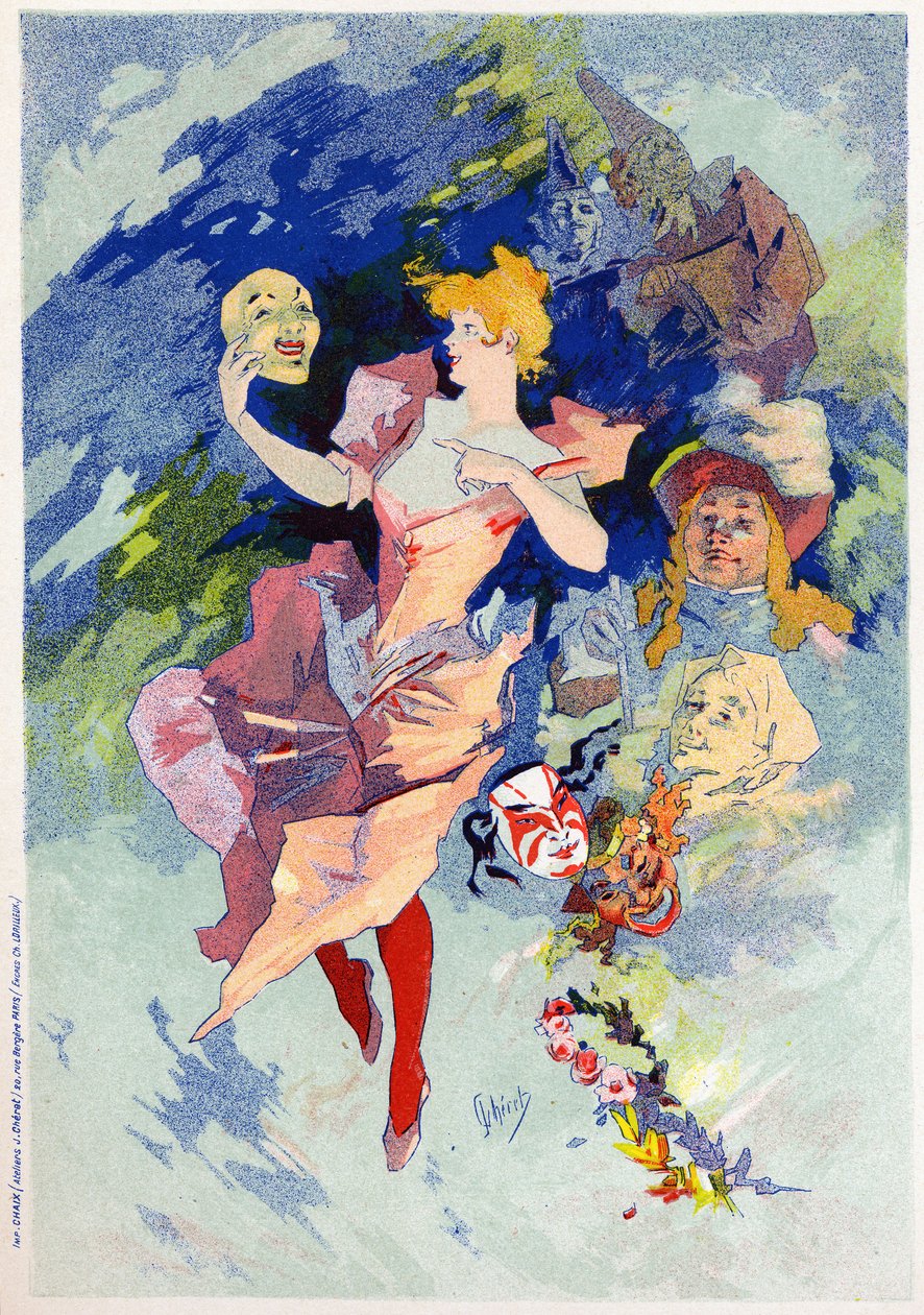 Allégorie de la comédie, fin du 19ème siècle - Jules Cheret