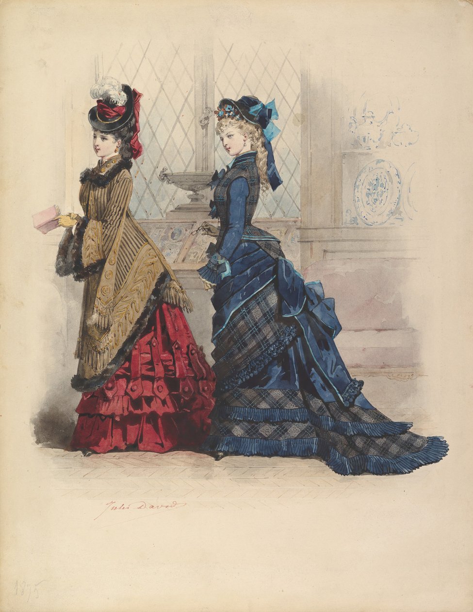 Deux femmes en robes de jour, 1875 - Jules David