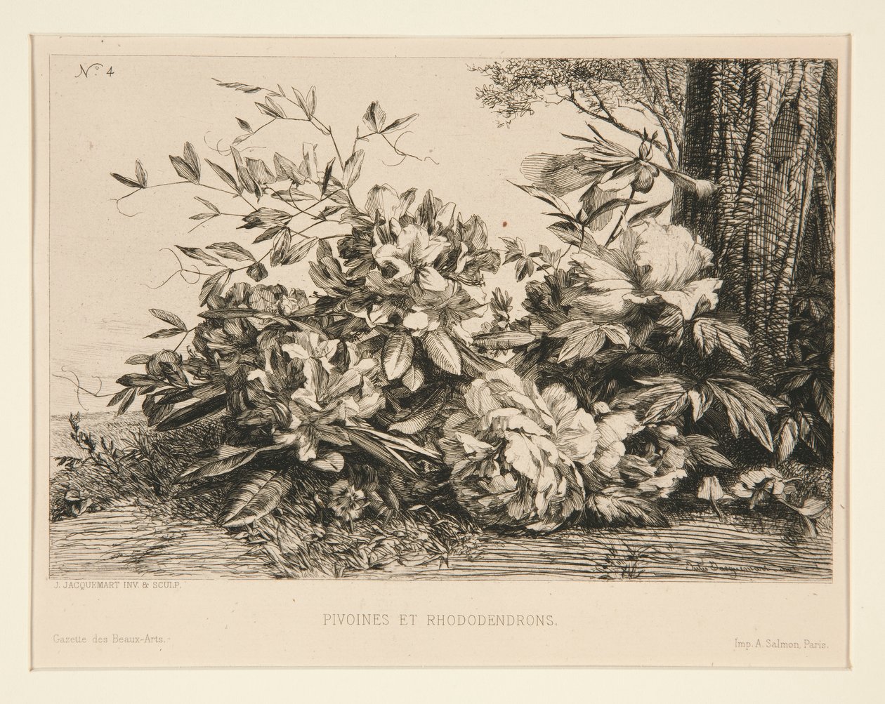 Pivoines et rhododendrons - Jules Ferdinand Jacquemart