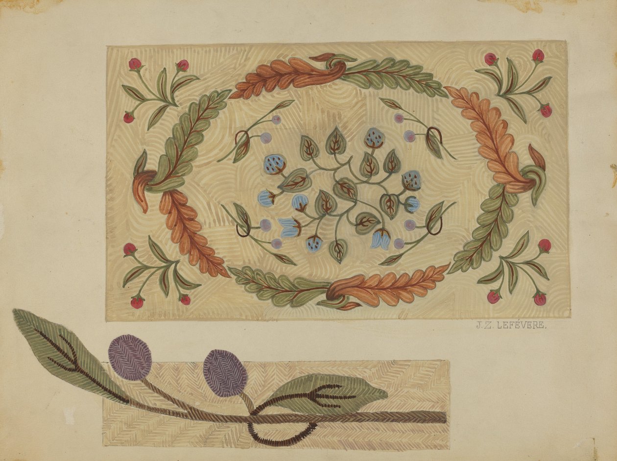 Tapis brodé - Jules Lefevere
