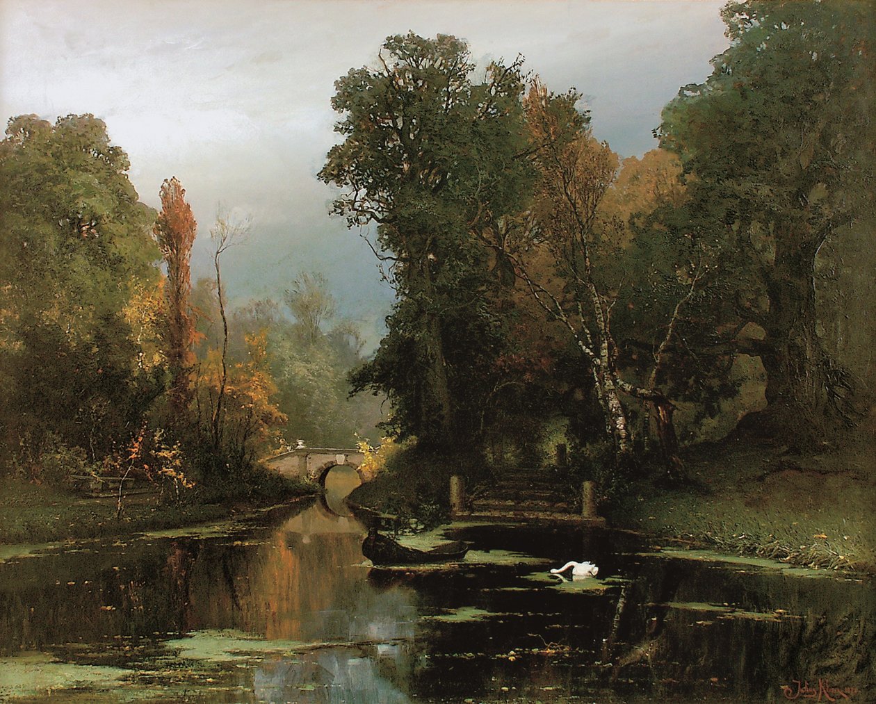 Étang envahi par la végétation, parc de Gatchina, 1878 - Juli Julievich Klever