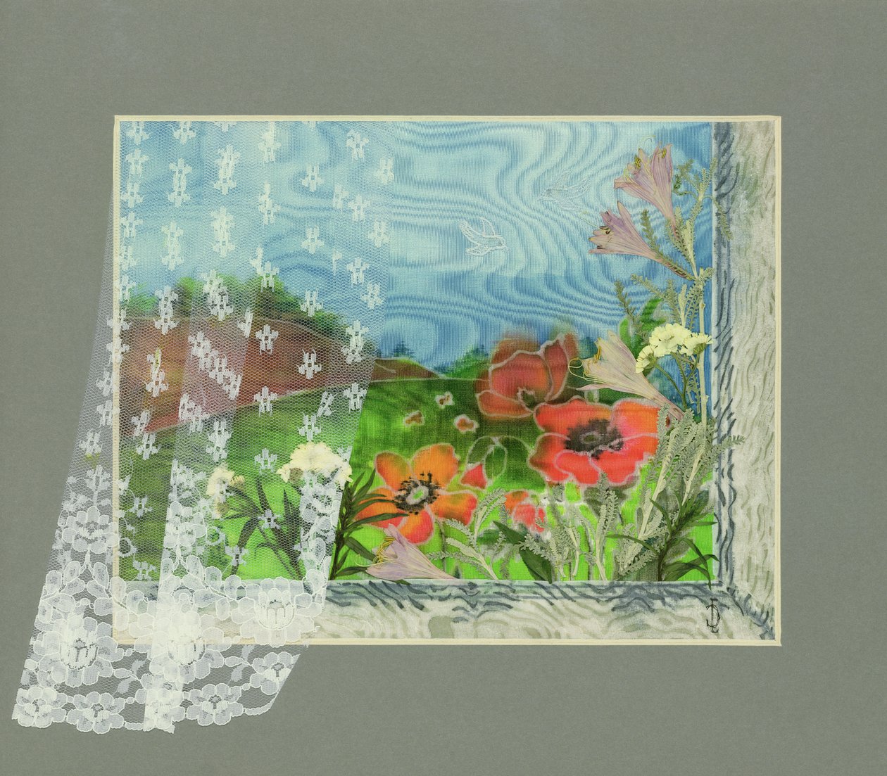Coquelicots dans un Paysage Campagnard - Julia Gibson