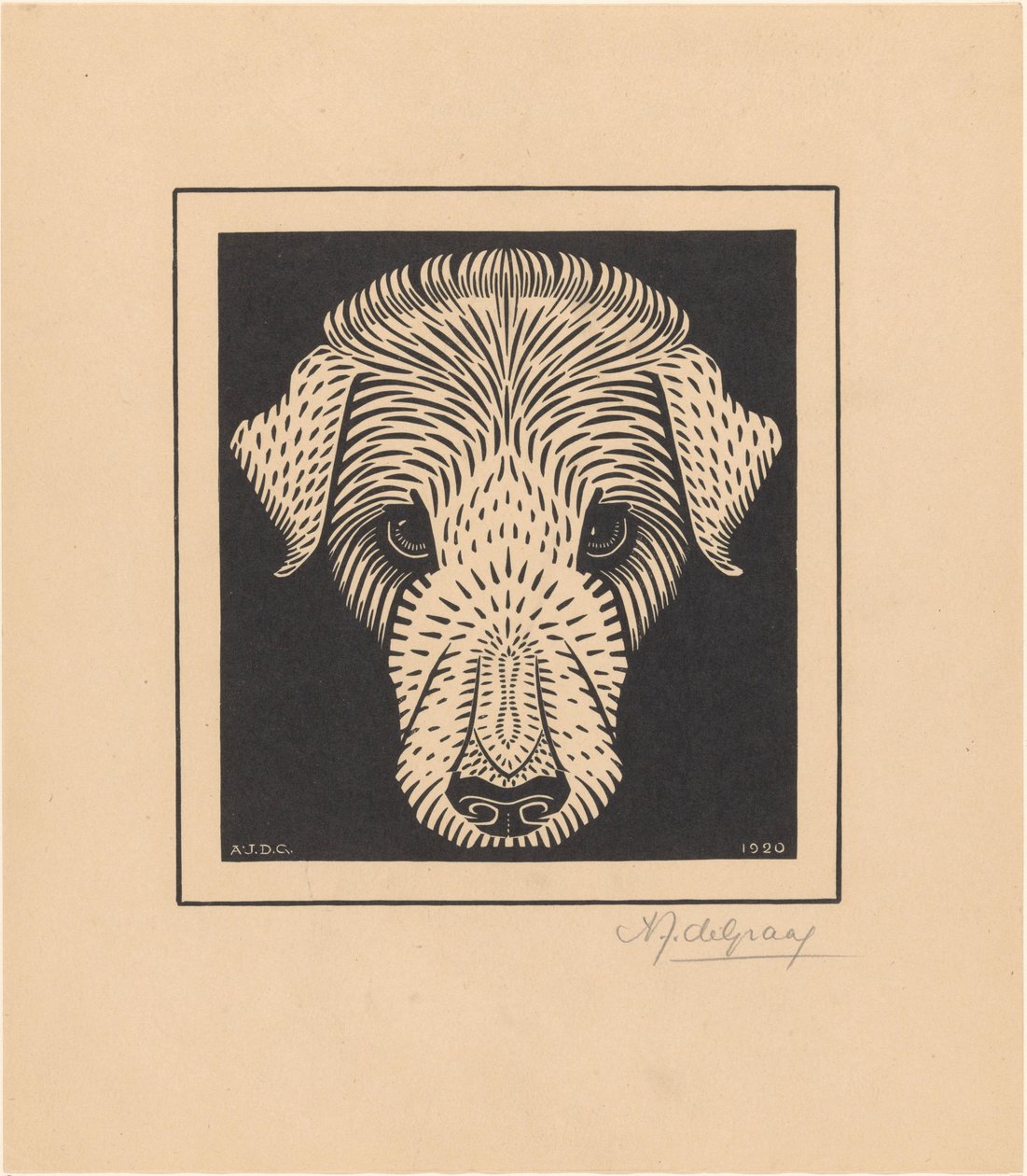 Tête de chien - Julie de Graag (signed by artist)