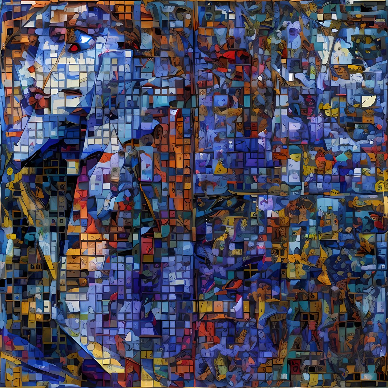 Mosaïque en bleu - Julien Decapo
