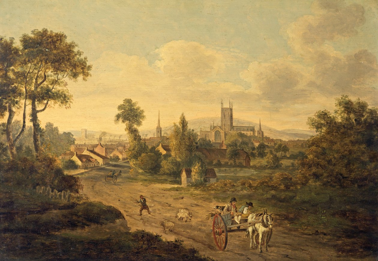 Gloucester depuis St Mary Magdalen, vers 1780 - Julius Caesar Ibbetson