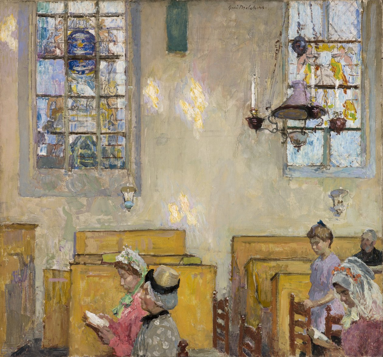 Vêpres, vers 1910 (huile sur toile) - Julius Gari Melchers