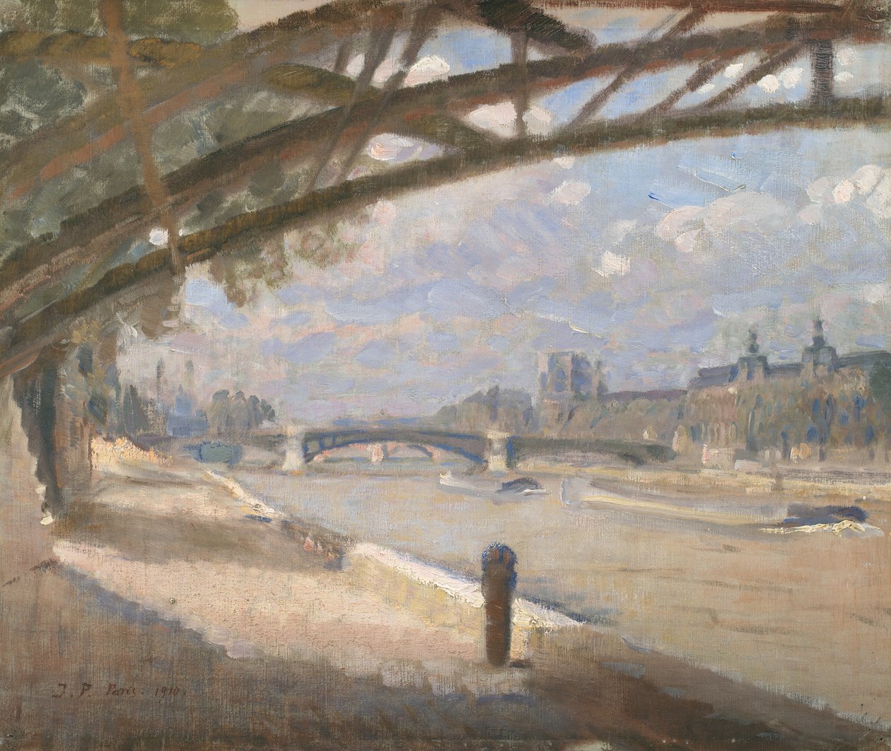 Sous le Pont des Arts, Paris. Midi - Julius Paulsen