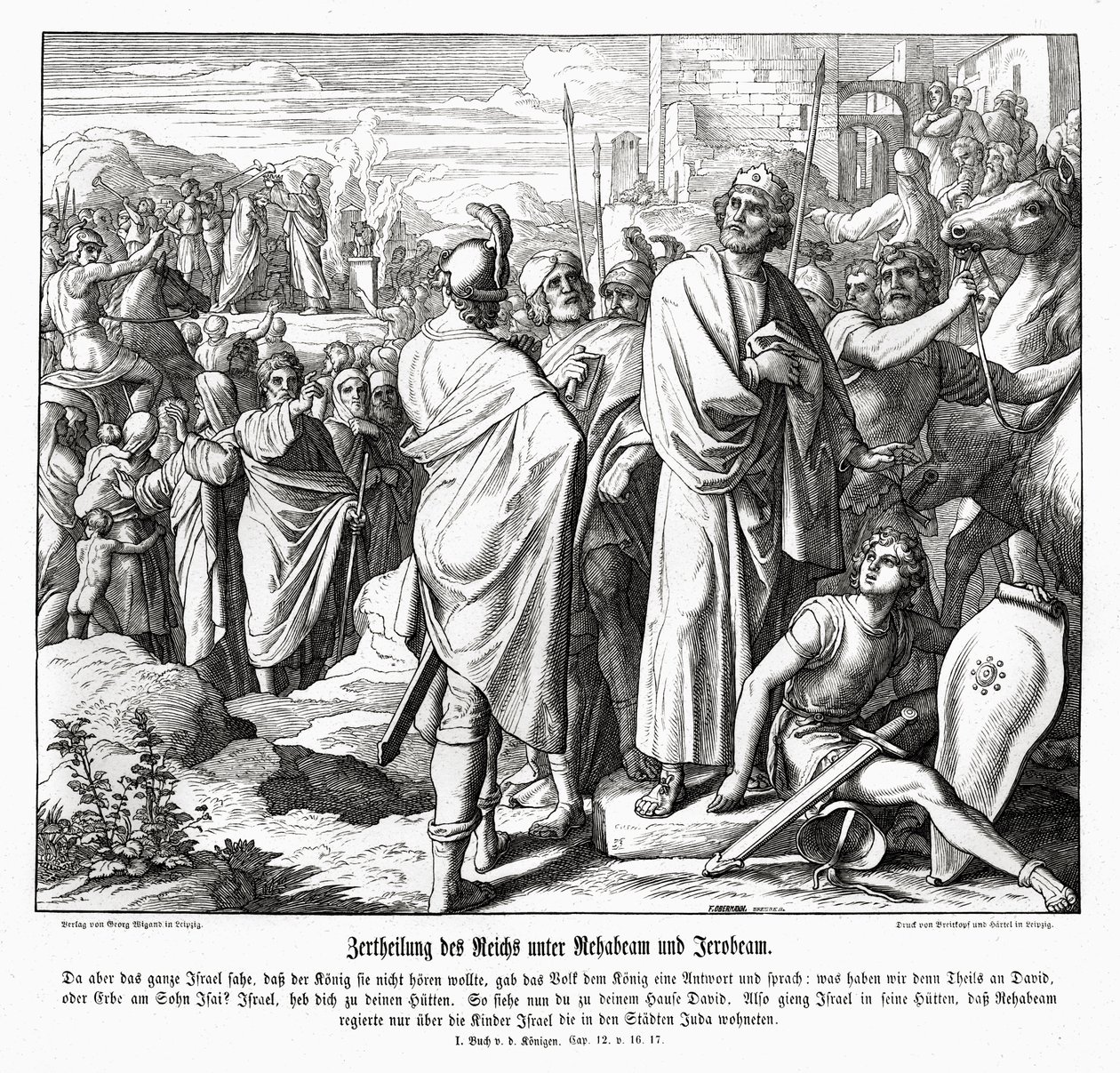Jéroboam et Roboam - Julius Schnorr von Carolsfeld