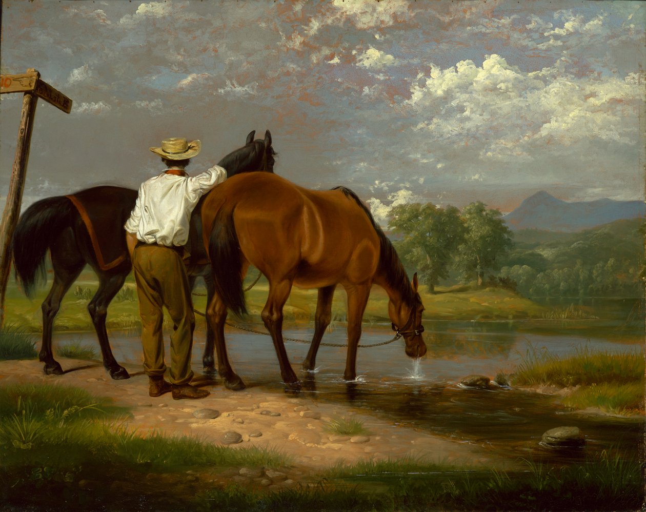 Abreuvement des chevaux - Junius Brutus Stearns