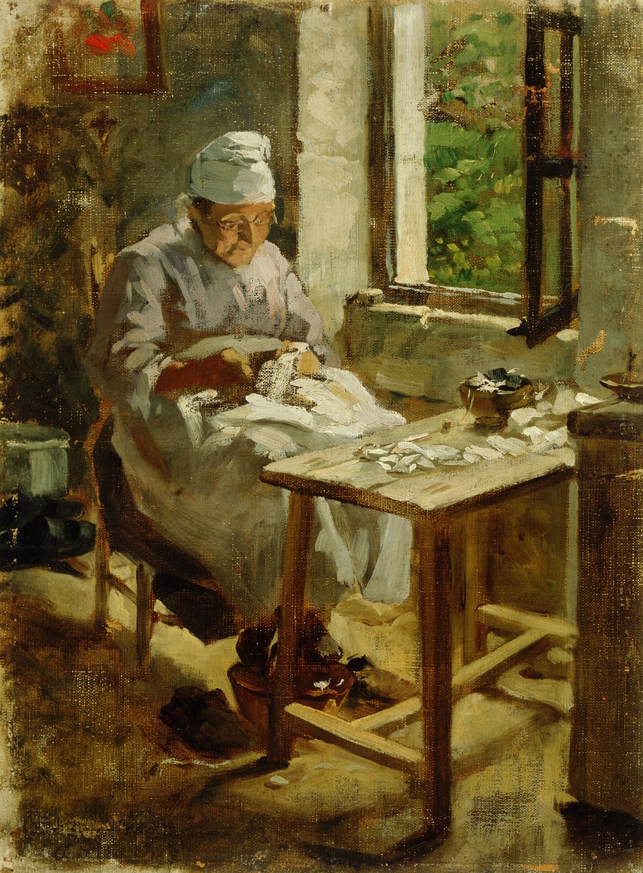 Vieille mère cousant - Jurij Šubic