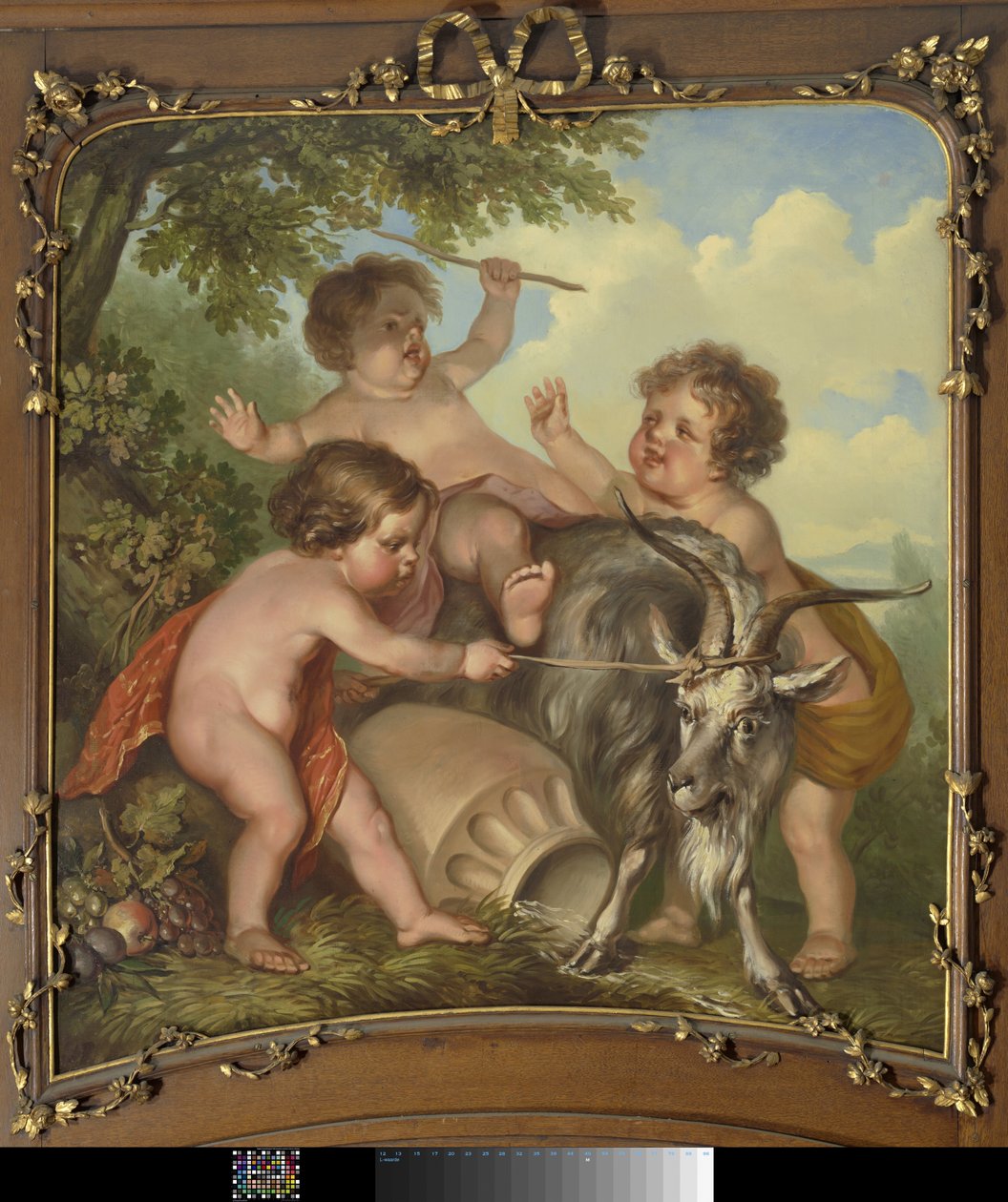 Trois enfants jouant avec un bouc - Jurriaan Andriessen