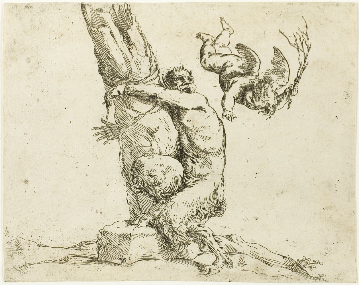 Cupidon punissant un satyre - Jusepe de Ribera