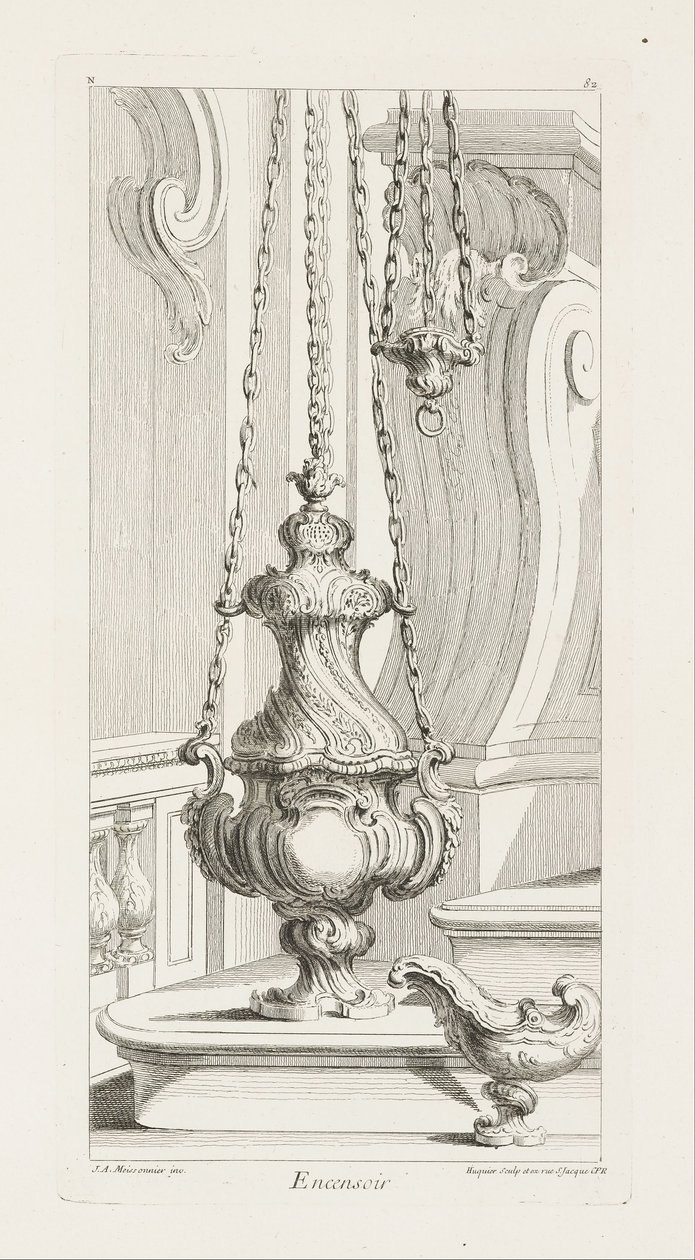 Encensoir; Encensoir, 5e planche - Juste Aurèle Meissonnier
