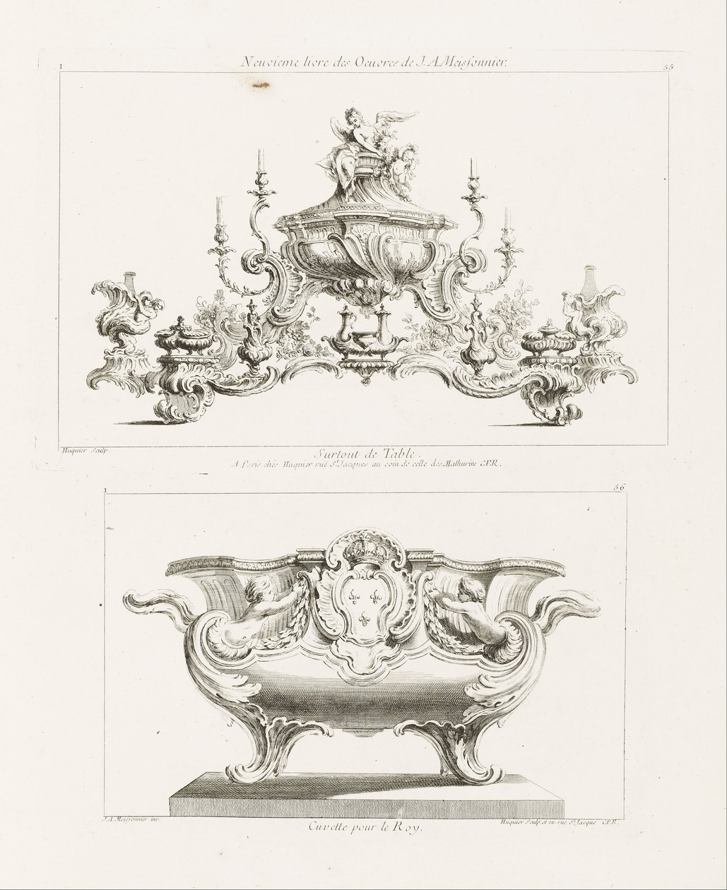 Neuvième livre des œuvres de J.A. Meissonnier, surtout de table - Juste Aurèle Meissonnier