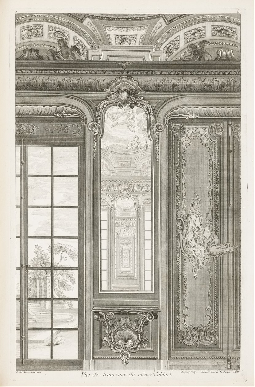 Vue des trumeaux du même cabinet; Vue des trumeaux du même cabinet, 3ème planche - Juste Aurèle Meissonnier